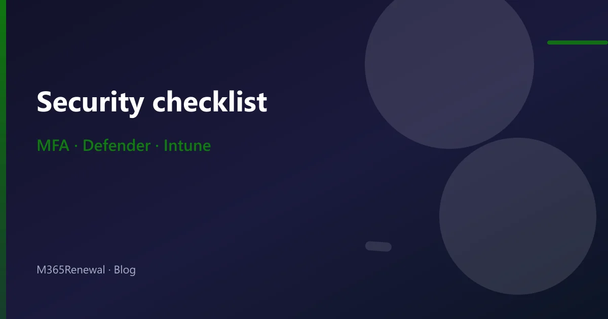 Microsoft 365 Security Checklist for Small Business