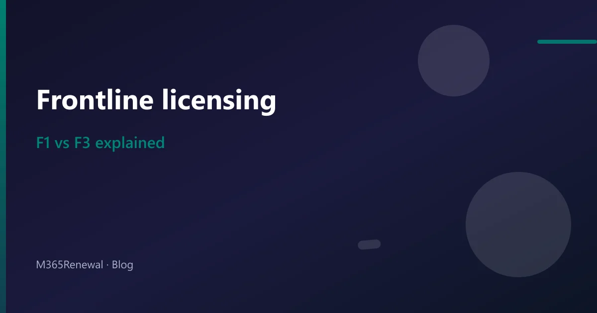 Microsoft 365 F1 vs F3 — Frontline Licensing Explained